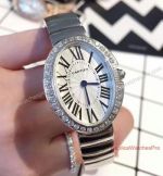 Clone Cartier Baignoire White Roman Dial Diamond Bezel Ladies Watch